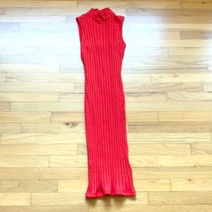 Bebe Midi red orange dress Size XXS